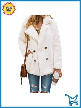 Women's Sherpa Fleece Faux Fur Shearling Oversized Trendy Jacket Winter Coat